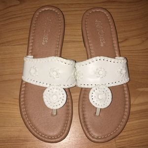 white sandals